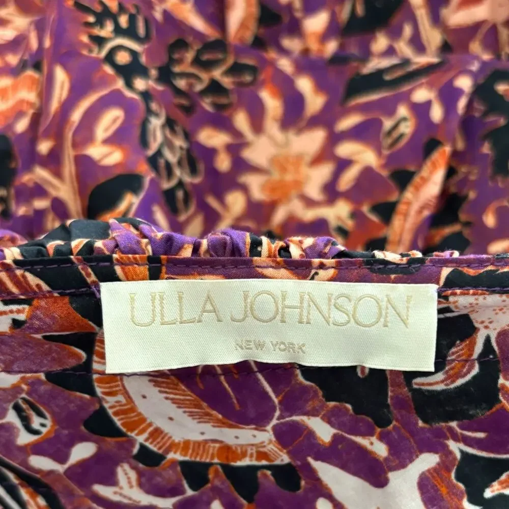 Ulla Johnson Naomi Ruffle Mini Dress 2 NEW Purple Orange - Picture 5 of 7